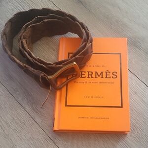 Brown Leather Belt And Book Bundle